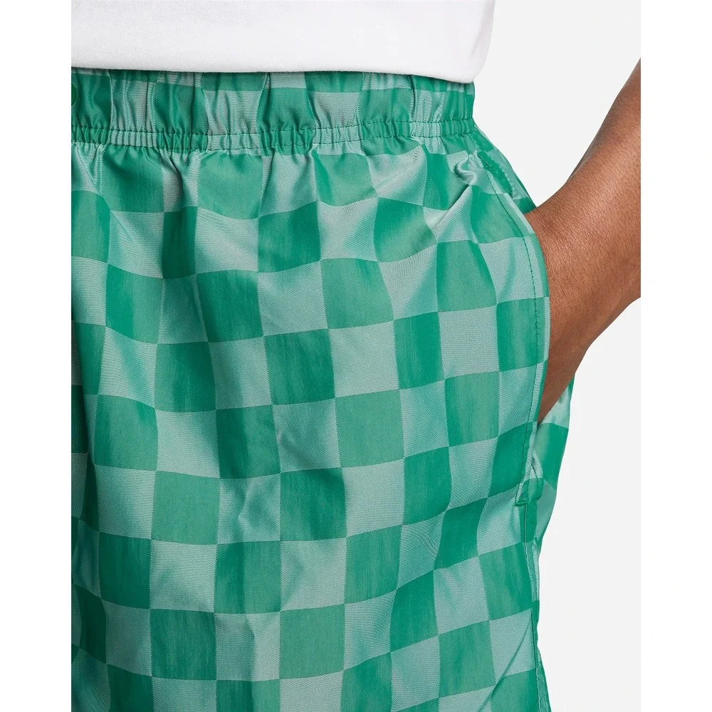 Nike Men's Club Flow Checkered Nylon Shorts Malachite Green‎ Size S FN3098-365